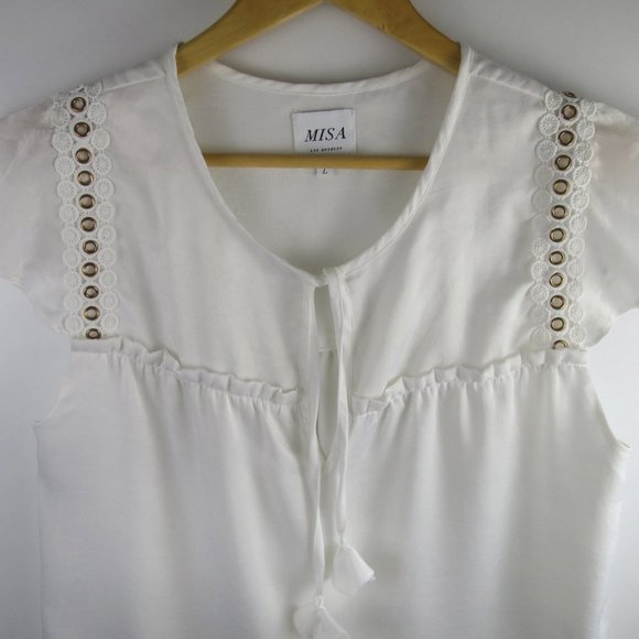 Misa Los Angeles Flutter Blouse Size L - Picture 3 of 8